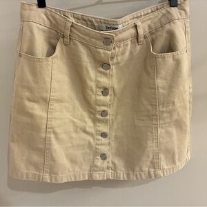 Refuge Women's Beige Button-Down Mini Skirt
